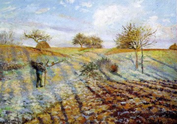 地味なシーン Painting - 霧氷 1873年 カミーユ・ピサロの風景